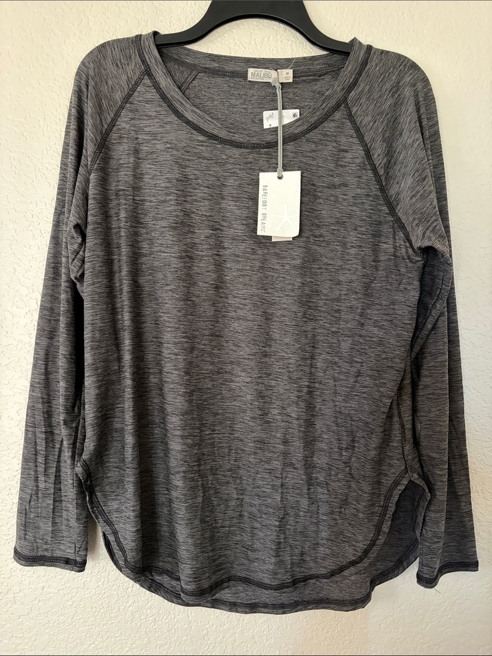 Malibu Women's Long Sleeve Heather Charcoal Pullover